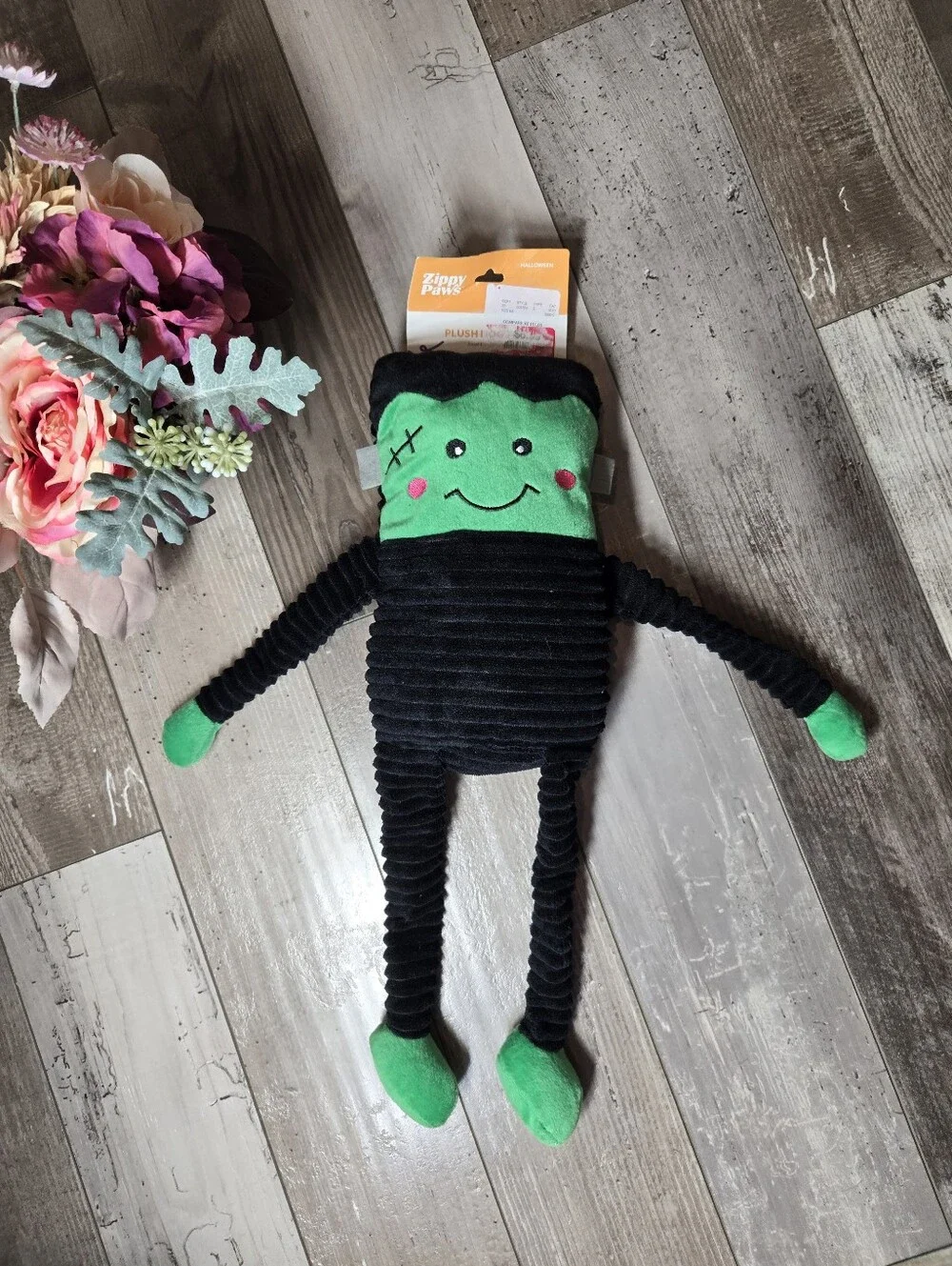 NWT ZippyPaws Frankenstein Plush Dog Toy – Green & Black – Halloween